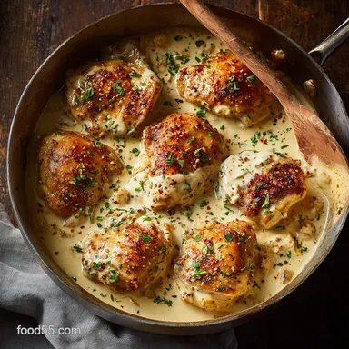 The Best Creamy Garlic Chicken Recipe with Velvety Sauce Recipe Card