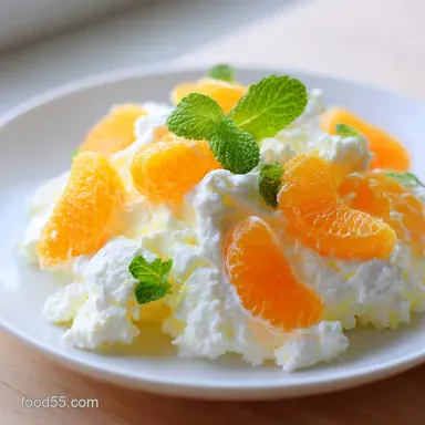 Orange Fluff Salad for 10 Servings: A Creamy Retro Dessert Recipe Card