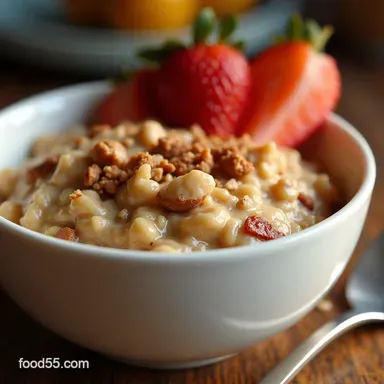 Perfectly Creamy Overnight Oats Recipe No Cooking Breakfast Recipe Card