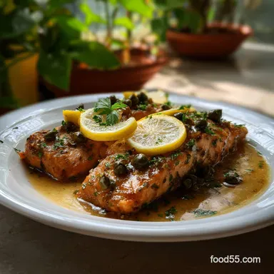 Homemade Creamy Salmon Piccata with Lemon and Capers in 25 Minutes Recipe Card