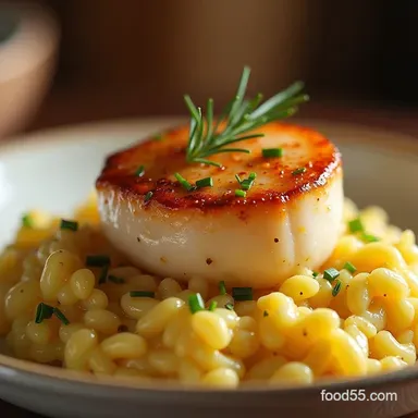 Foolproof Creamy Scallop Risotto with PanSeared Scallops Recipe Card