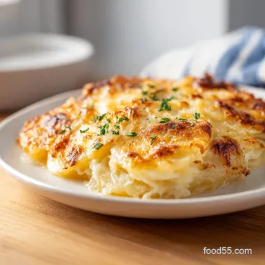 Scalloped Potatoes: Creamy Baked Side Dish for 8 Servings Recipe Card