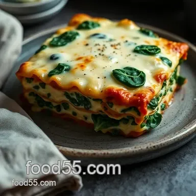 Comforting Creamy Spinach and Ricotta Lasagna: A Family Favorite Recipe Card