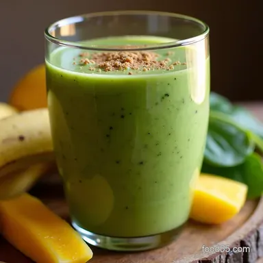 My GoTo Green Smoothie Recipe Creamy Spinach Banana Mango Recipe Card