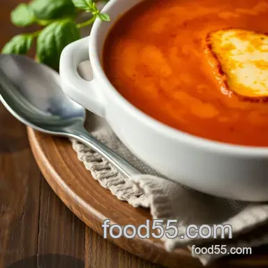 Easy Soup Recipes: Creamy Tomato Soup with Grilled Cheese! Recipe Card