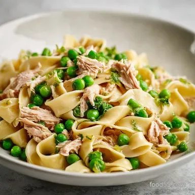 Tuna Noodle Casserole in 50 Minutes Recipe Card