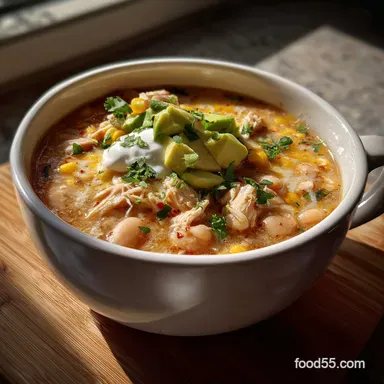 White Chicken Chili Recipe: Easy Ultra-Creamy Dinner Recipe Card