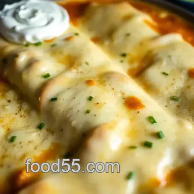 Easy Creamy White Chicken Enchiladas Recipe with Green Chile Sauce Recipe Card