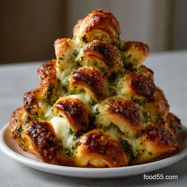 Pull Apart Bread Christmas Tree Crescent Roll Appe: 20 Min Prep Recipe Card
