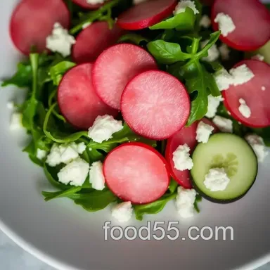 Crisp Watermelon Radish Salad with Citrus Vinaigrette: A Summer Delight Recipe Card