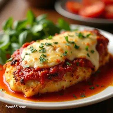 Top 20 Skinnytaste Pins on Crispy Baked Chicken Parmesan Easy Recipe Card