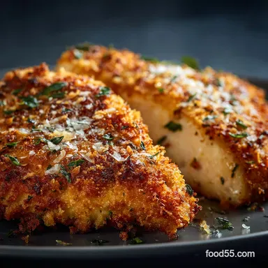 Baked Parmesan Crusted Chicken The Ultimate Crispy FussFree Recipe Recipe Card