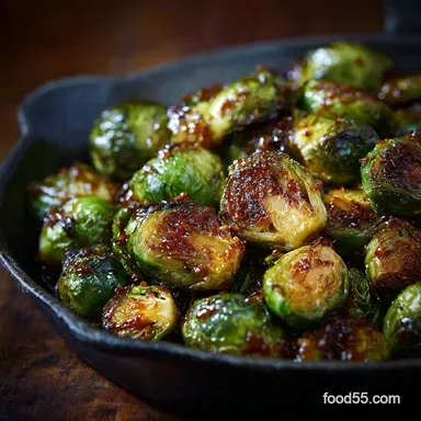 Thanksgiving Vegetable Side Dishes: Crispy Brussels Sprouts with Glaze Recipe Card