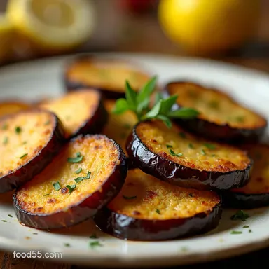 Crispy Healthy Eggplant Fries with LemonParmesan My GoTo Recipe Card