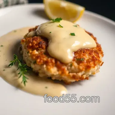 Delicious Imitation Crab Recipes: Crispy Crab Cakes with Lemon Dill Sauce Recipe Card