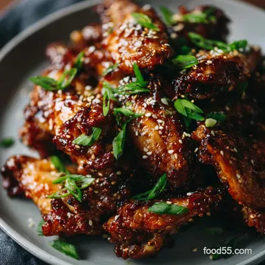 Koreanstyle Soy Garlic Chicken Wings UltraCrispy Oven or Air Fryer Recipe Recipe Card