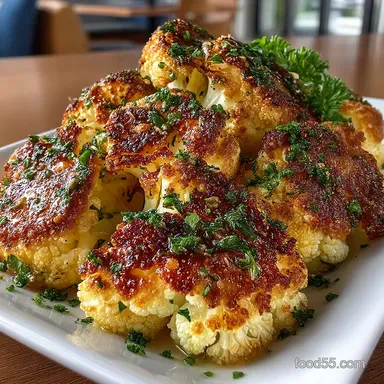 Golden Crunch Seriously Addictive Parmesan Roasted Cauliflower Recipe Card