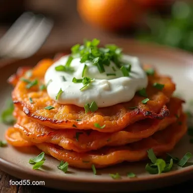 Autumn Gold Crispy Spiralized Sweet Potato Latkes Recipe Recipe Card