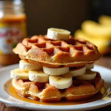 Crispy Waffled Peanut Butter and Banana My Easy Comfort Sandwich Recipe Card
