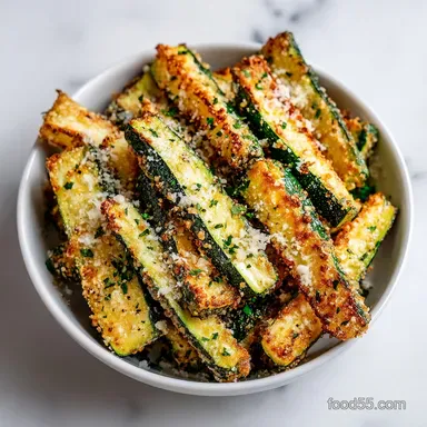 Crispy Air Fryer Garlic Parmesan Zucchini in 31 Minutes