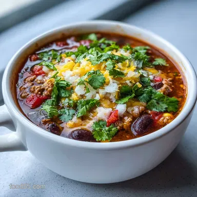 Crock Pot Taco Soup Recipe with Cream Cheese Ready in 30 Min Recipe Card