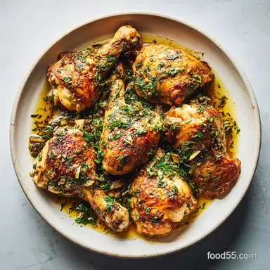 Crockpot Chicken with Garlic and Herbs for 6 Recipe Card