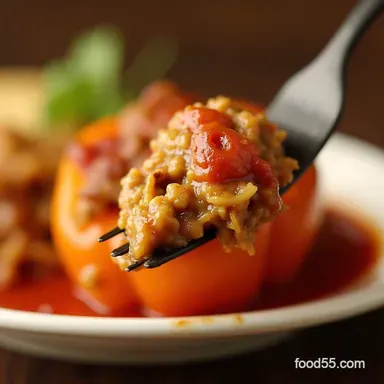 Easy Crockpot Stuffed Peppers Recipe Slow Cooker Dinner Recipe Card