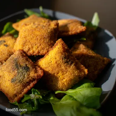 Deep Fried Ravioli Crispy Cheesy Italian Bites Recipe Card