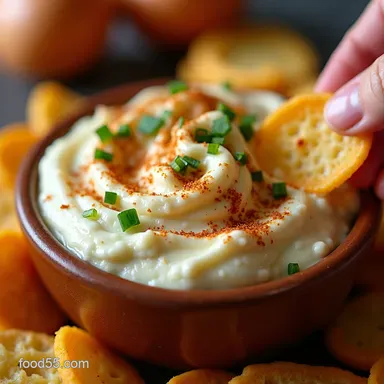Deeply Caramelized Onion Dip Creamy Sweet Savory Party Dip Recipe Card