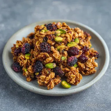 Dried Mulberry Granola with Pistachios Recipe Card
