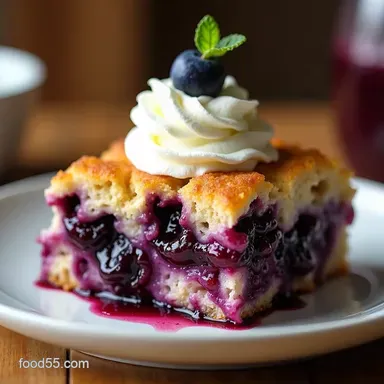 Easy Blueberry Dump Cake My GoTo Jammy GoldenTopped Dessert Recipe Card