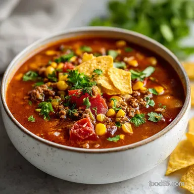 Easy Creamy Taco Soup Ready in 30 Min Recipe Card