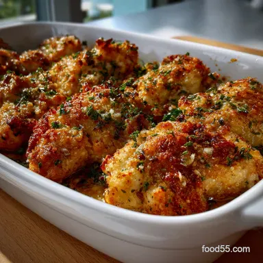 Garlic Parmesan Chicken Bake: Ultra-Crispy 40 Minute Dinner