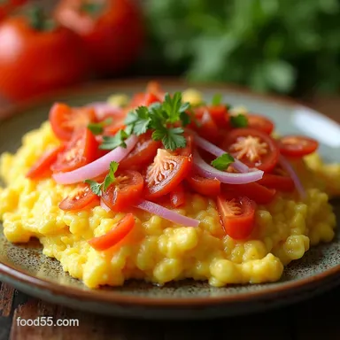 Authentic Huevos Pericos Recipe The Fluffiest Colombian Scrambled Eggs Recipe Card