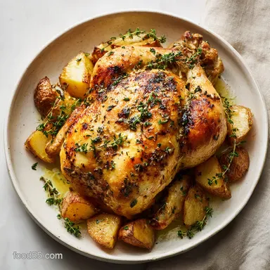 Easy Dinner Recipe with Roasted Chicken for 4 Recipe Card