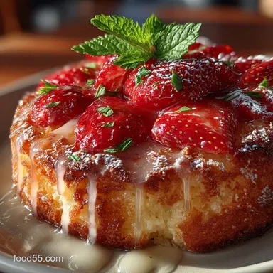 Easy Strawberry Cake Recipe with Zesty Lemon Glaze Recipe Card