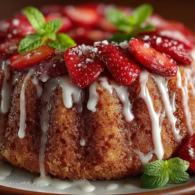 Easy Strawberry Cake Recipe with Zesty Lemon Glaze