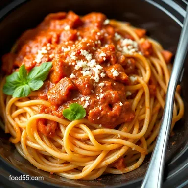 Easy Crock Pot Spaghetti: My Lazy Day Dinner! Recipe Card