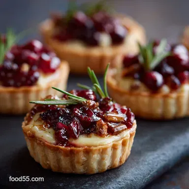 Royal Cranberry Brie Tarts Easy Elegant Thanksgiving Appetizers Recipe Card