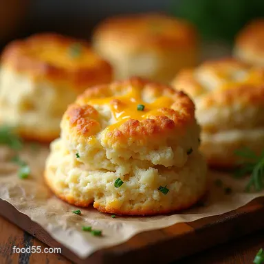 Best Flaky Garlic Cheddar Biscuits Recipe from Scratch Recipe Card