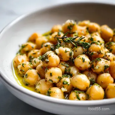 Garbanzo Bean Recipe with Garlic and Herbs for 10 People Recipe Card