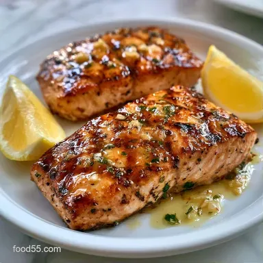 Garlic Butter Grilled Salmon in 15 Minutes Recipe Card