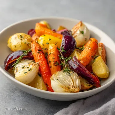 Garlic Roasted Vegetables for 6 Servings Recipe Card