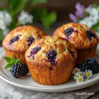 Mulberry Muffins in 30 Minutes Recipe Card