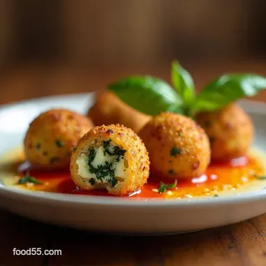 My Secret Baked Mini Spinach and Sausage Arancini Recipe Recipe Card