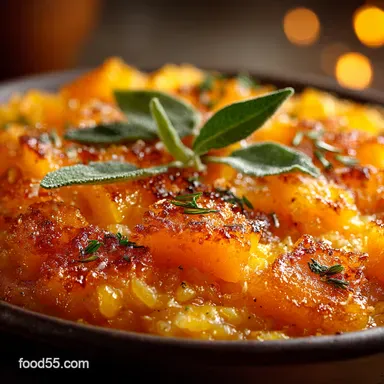 Golden Butternut Squash Risotto with Sage My Cozy Weeknight Recipe Recipe Card