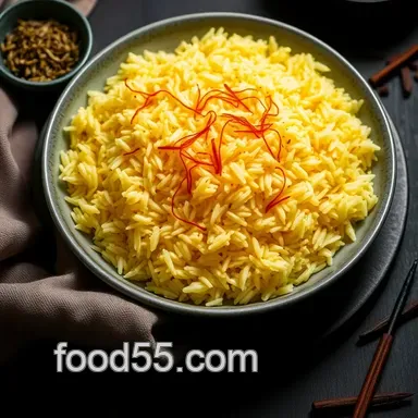 Golden Saffron Basmati Rice: A Flavorful Delight for Special Occasions Recipe Card