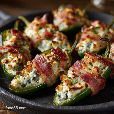 Stuffed Jalape&ntilde;os with Gorgonzola and Bacon: Ultra-Creamy Popper Recipe