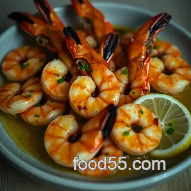 Perfectly Grilled Colossal Shrimp with Garlic-Lemon Butter Sauce Recipe Card