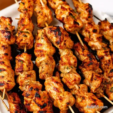 My Easy Grilled Garlic Herb Chicken Skewers Recipe Recipe Card